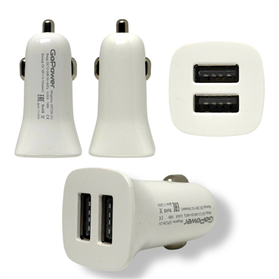 Автомобильное З/У GoPower GPC06-2U 2USB белый