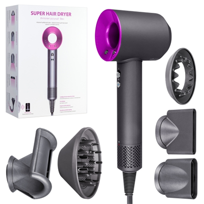 Фен Super Hair Dryer (5 насадок) Фуксия abb2fc75-43fa-11ee-0a80-106b00869d48