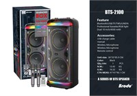 Bluetooth колонка BTS-2100 с караоке, микрофонами и RGB-подсветкой